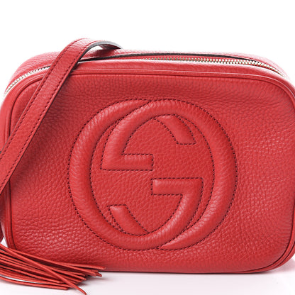 Gucci Pebbled Calfskin Small Soho Disco Bag Tabasco Red 6 of 8