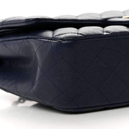 Chanel Caviar Quilted Medium Double Flap Navy 9 of 15
