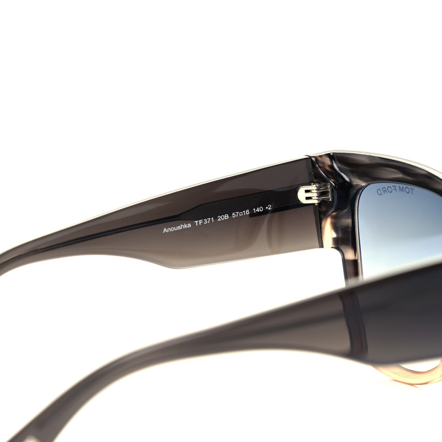 Acetate Anoushka Cat Eye Sunglasses TF371 Melange Grey Peach