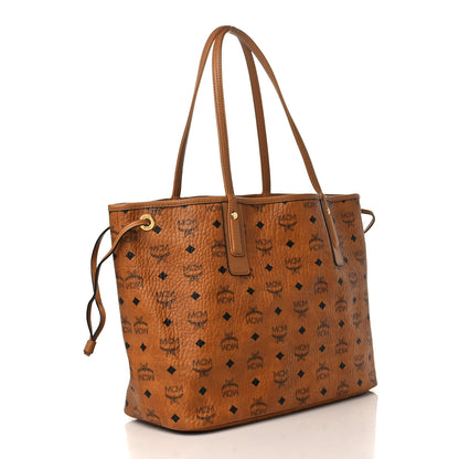 MCM Visetos Medium Liz Reversible Shopper Tote Cognac 3 of 13
