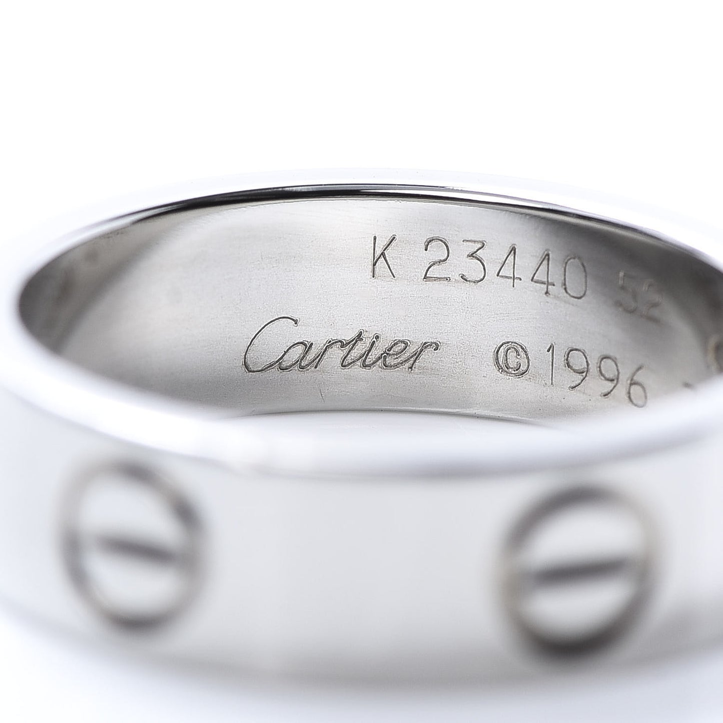 18K White Gold 5.5mm LOVE Ring 52 6