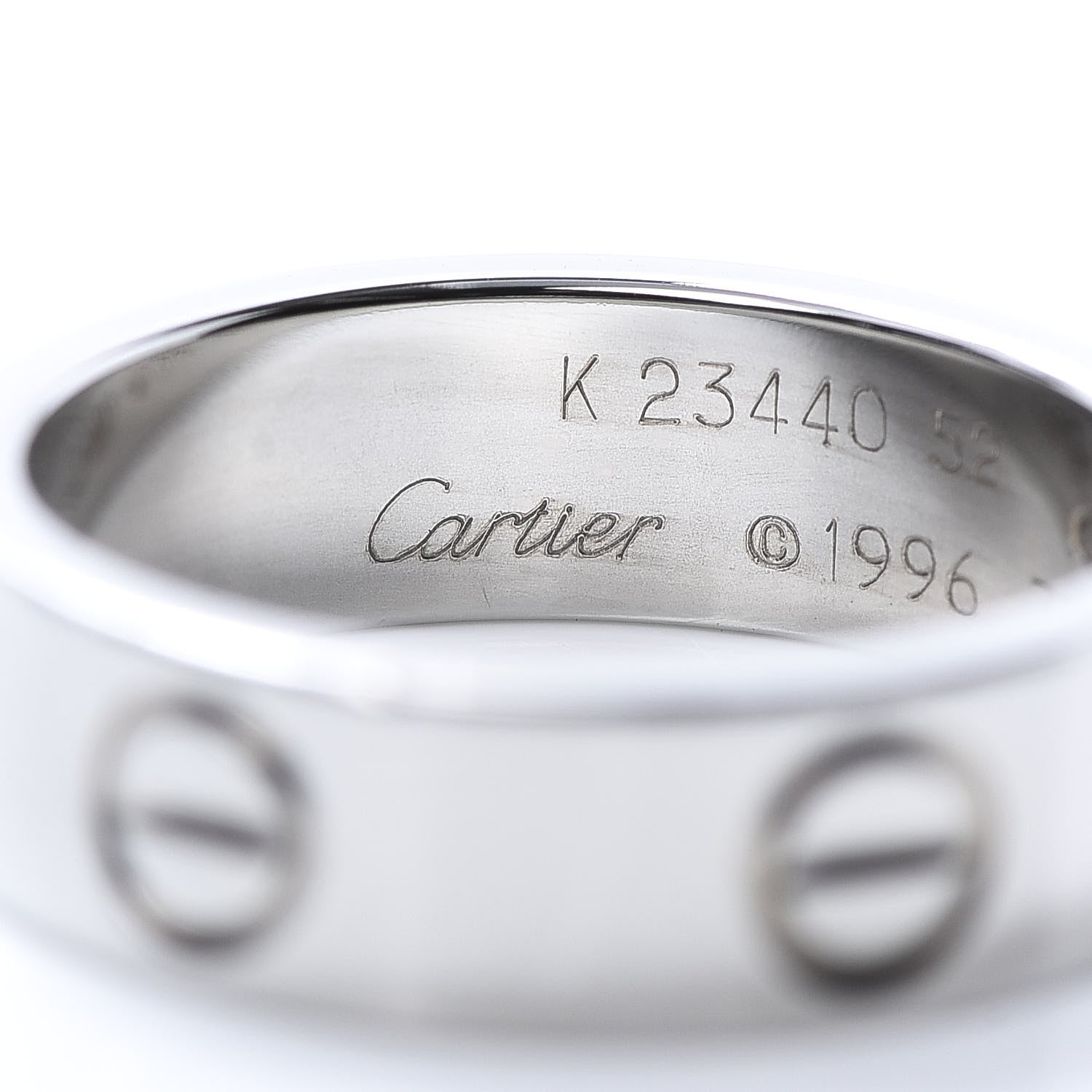 Cartier 18K White Gold 5.5mm LOVE Ring 52 6 4 of 6