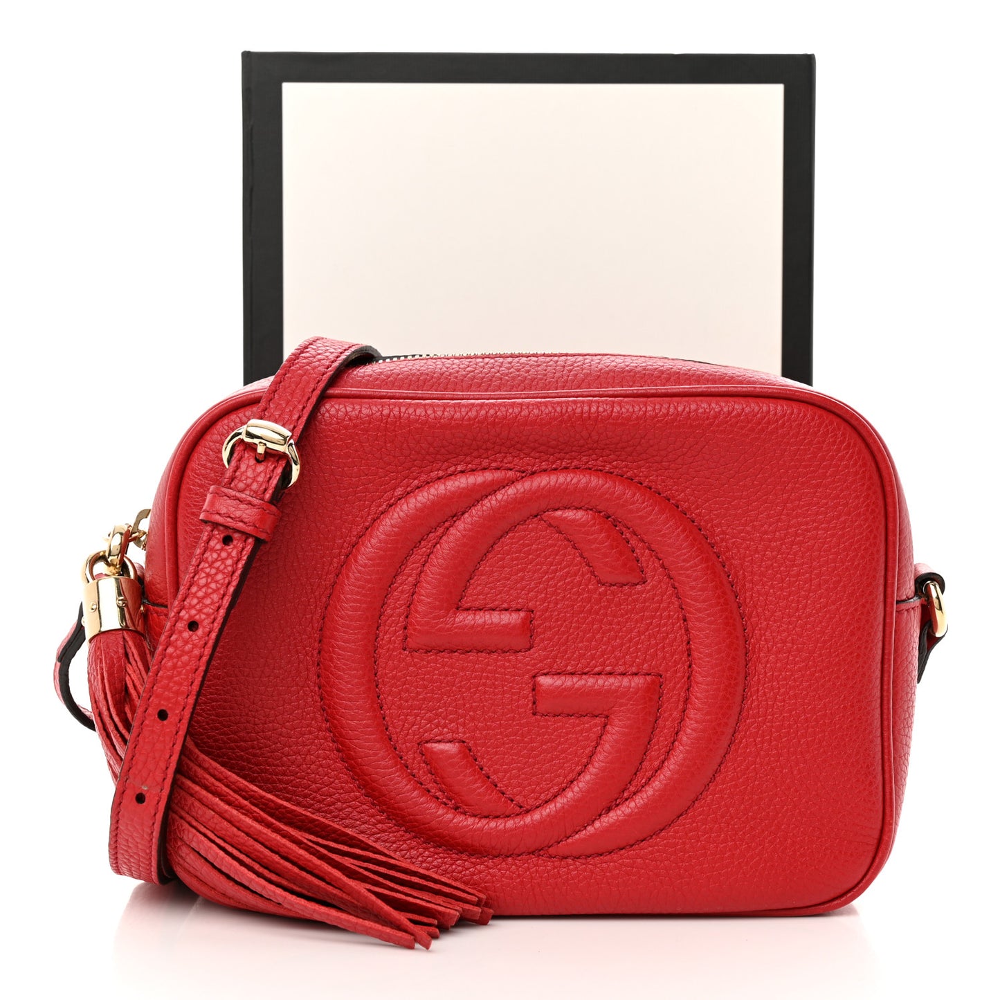 Pebbled Calfskin Small Soho Disco Bag Tabasco Red