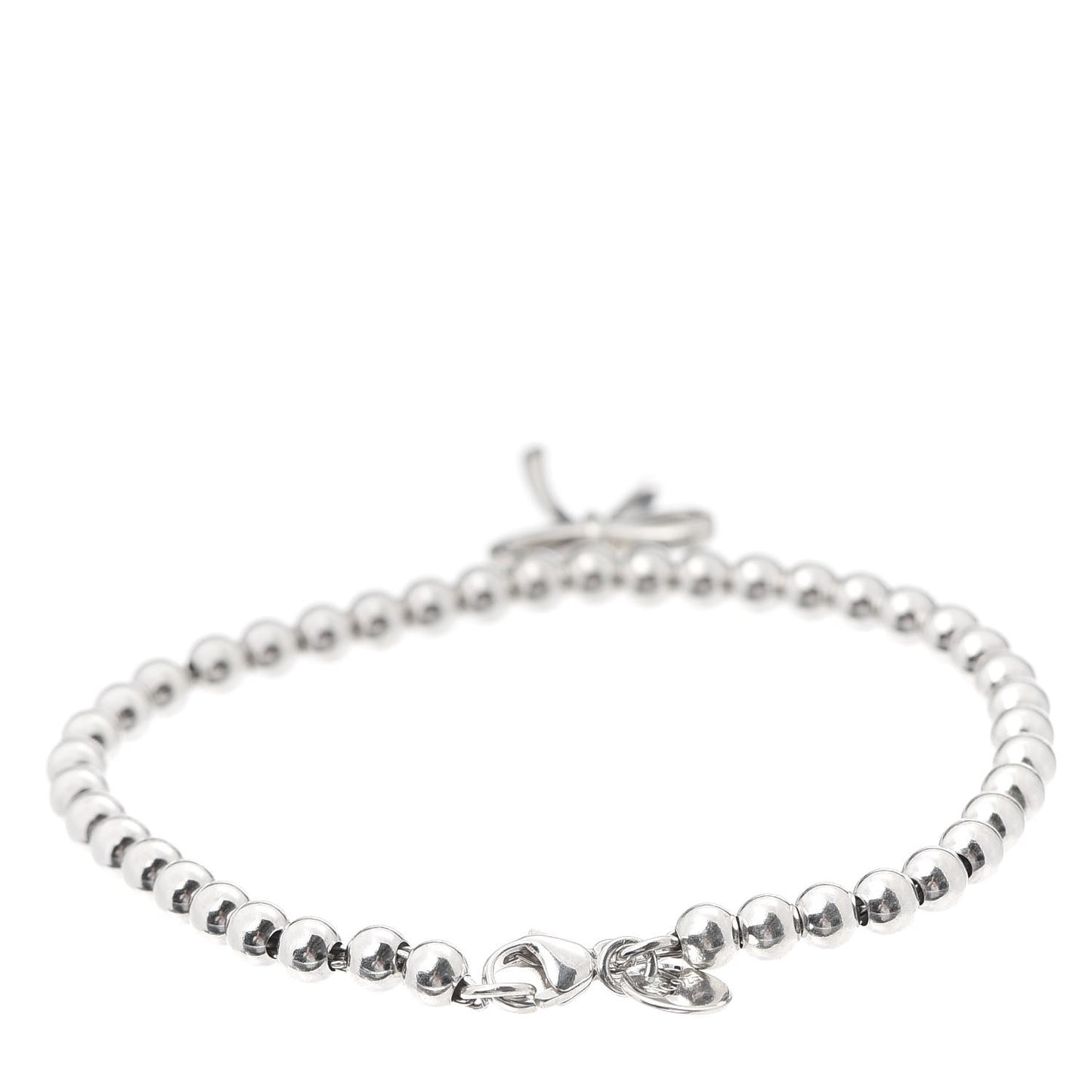 Sterling Silver 4mm Bow Bead Bracelet