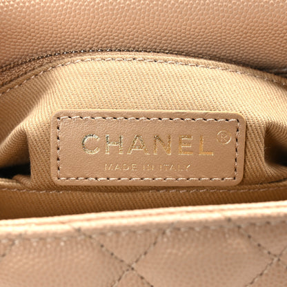 Chanel Caviar Lizard Embossed Quilted Mini Coco Handle Flap Beige 6 of 9
