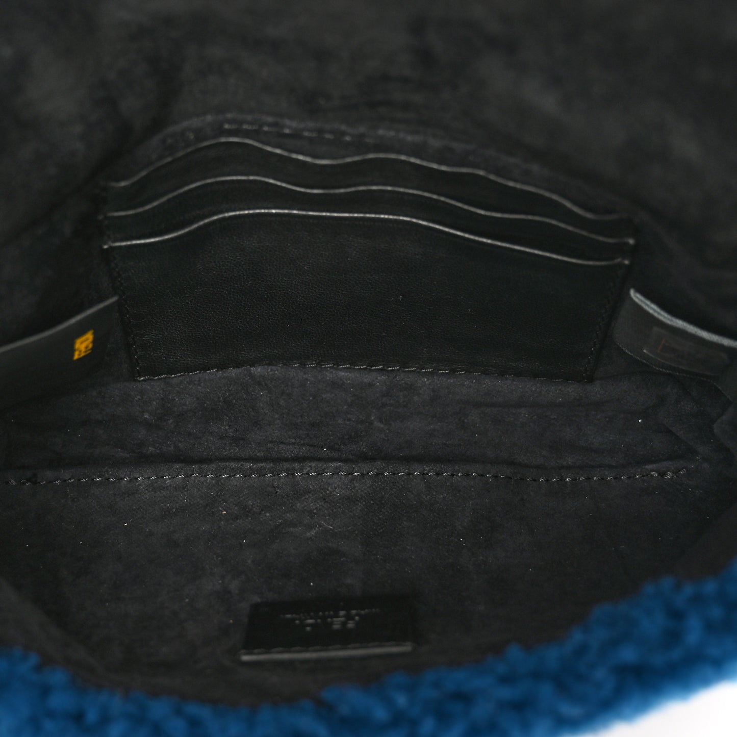 Shearling Nappa Mini Be Baguette Shoulder Bag Blue Black
