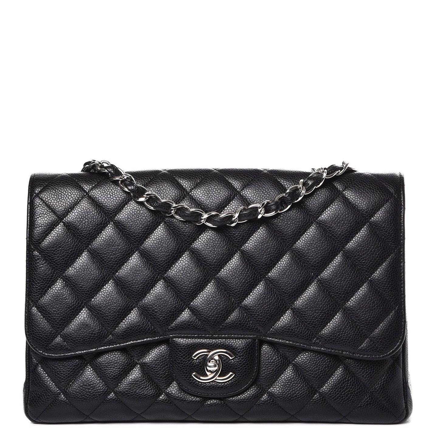 Caviar Quilted Jumbo Single Flap Black