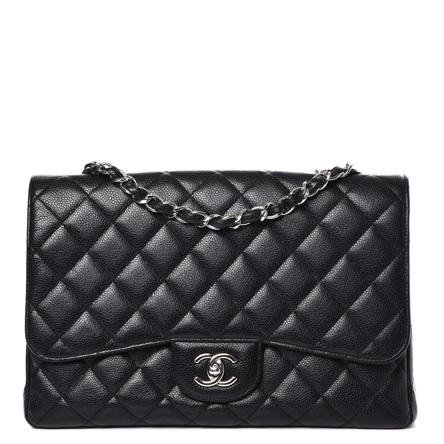 Chanel Caviar Quilted Jumbo Single Flap Black 1 of 8