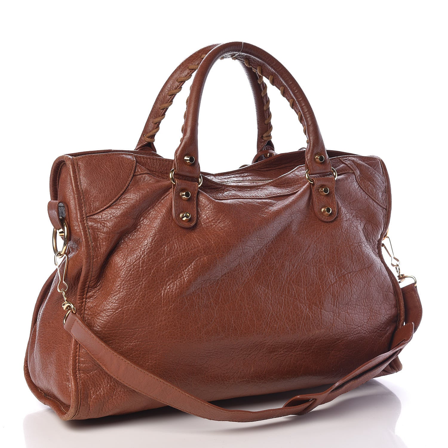 Balenciaga Agneau Classic Gold Hardware City Marron Cognac 3 of 14