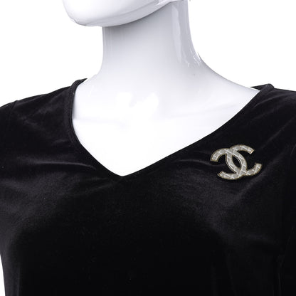 Chanel Metal Quilted CC Brooch Silver Gold 2 of 5