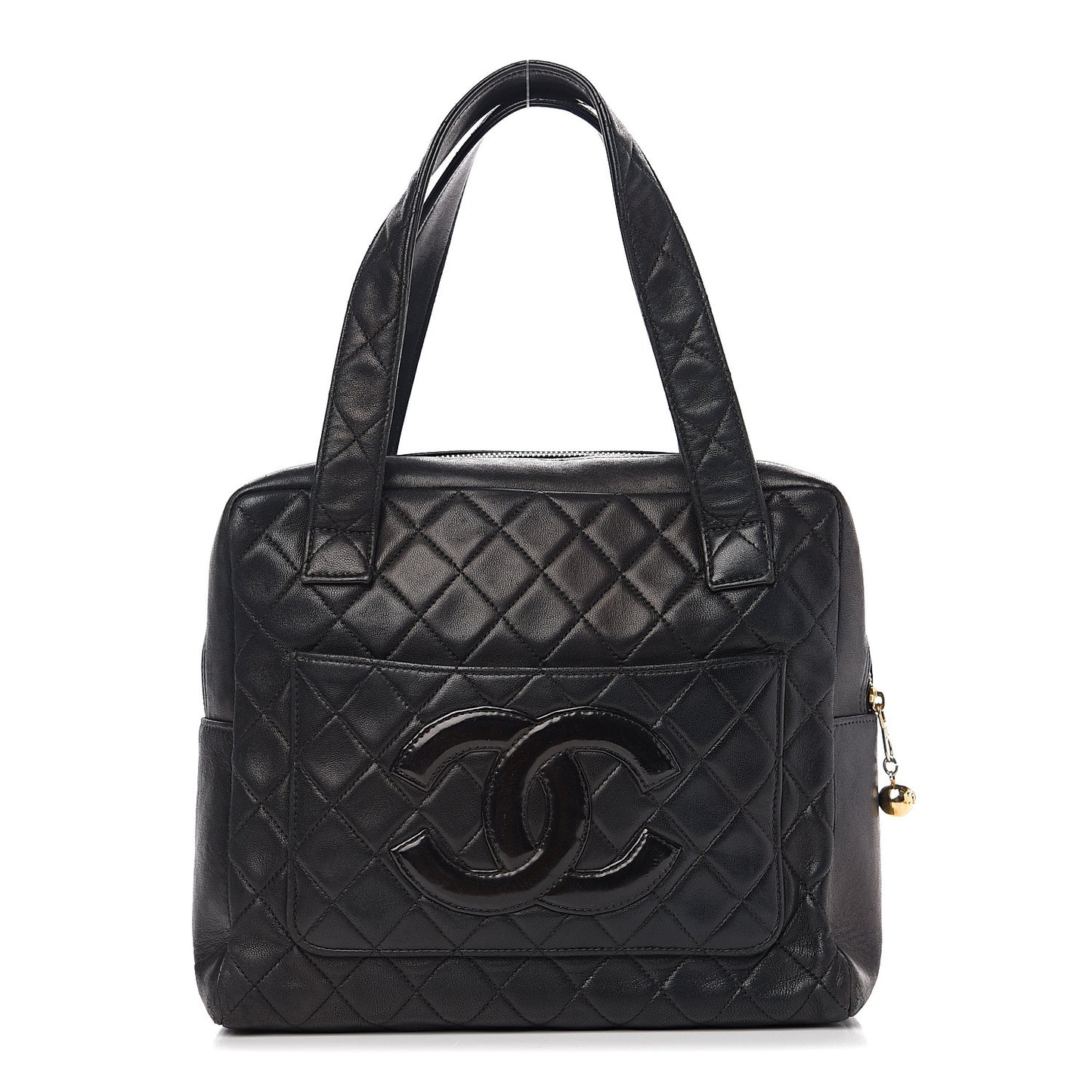 Lambskin Quilted CC Tote Black