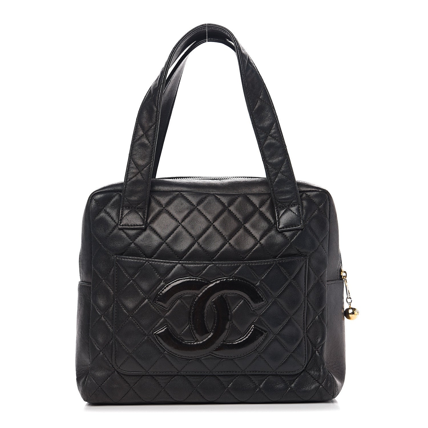 Chanel Lambskin Quilted CC Tote Black 1 of 12