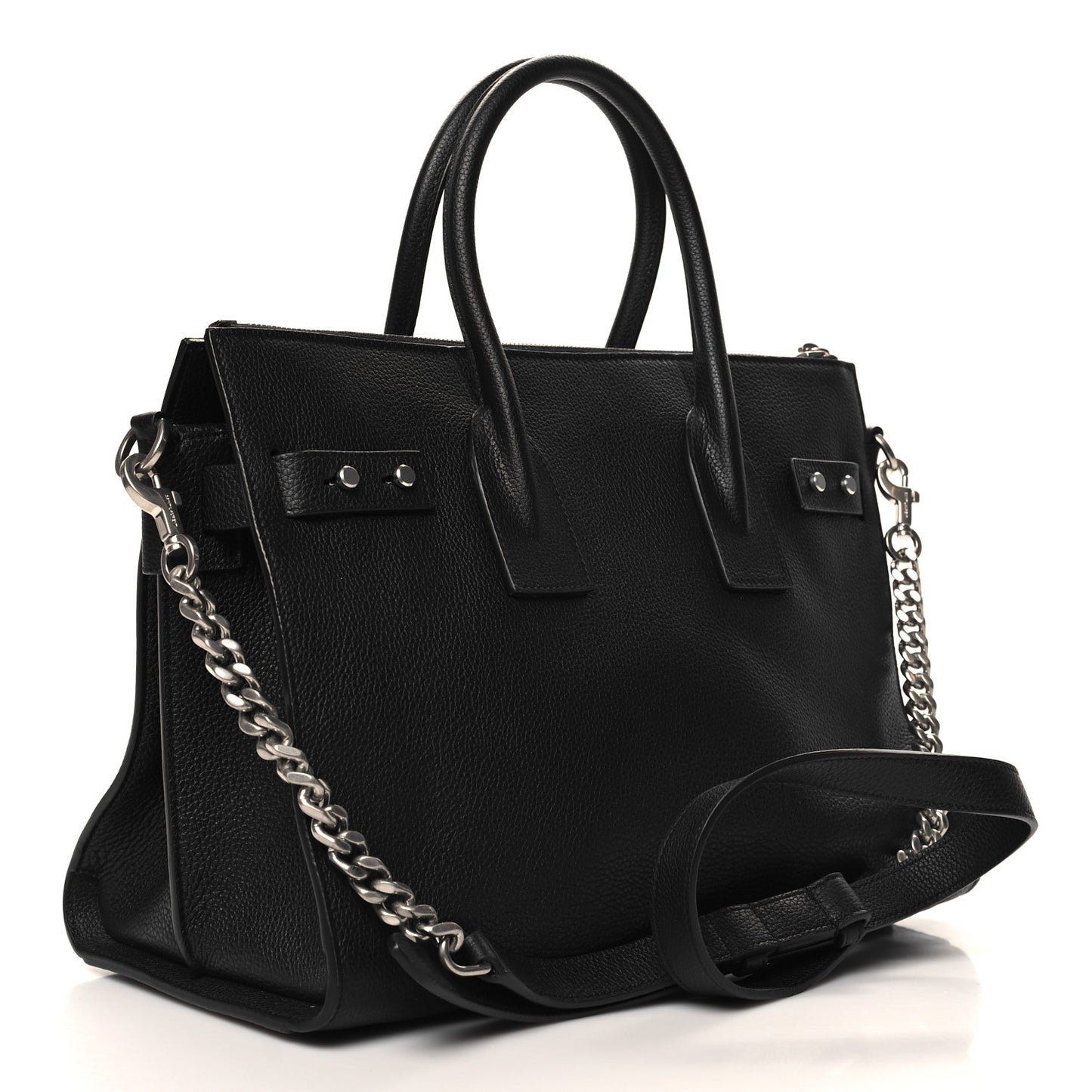 Grained Calfskin Small Supple Sac De Jour Duffle Black