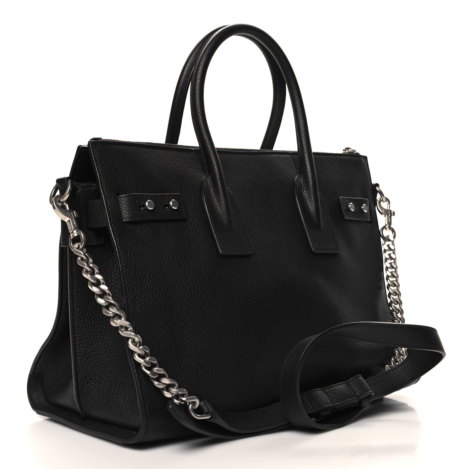 Saint Laurent Grained Calfskin Small Supple Sac De Jour Duffle Black 3 of 10