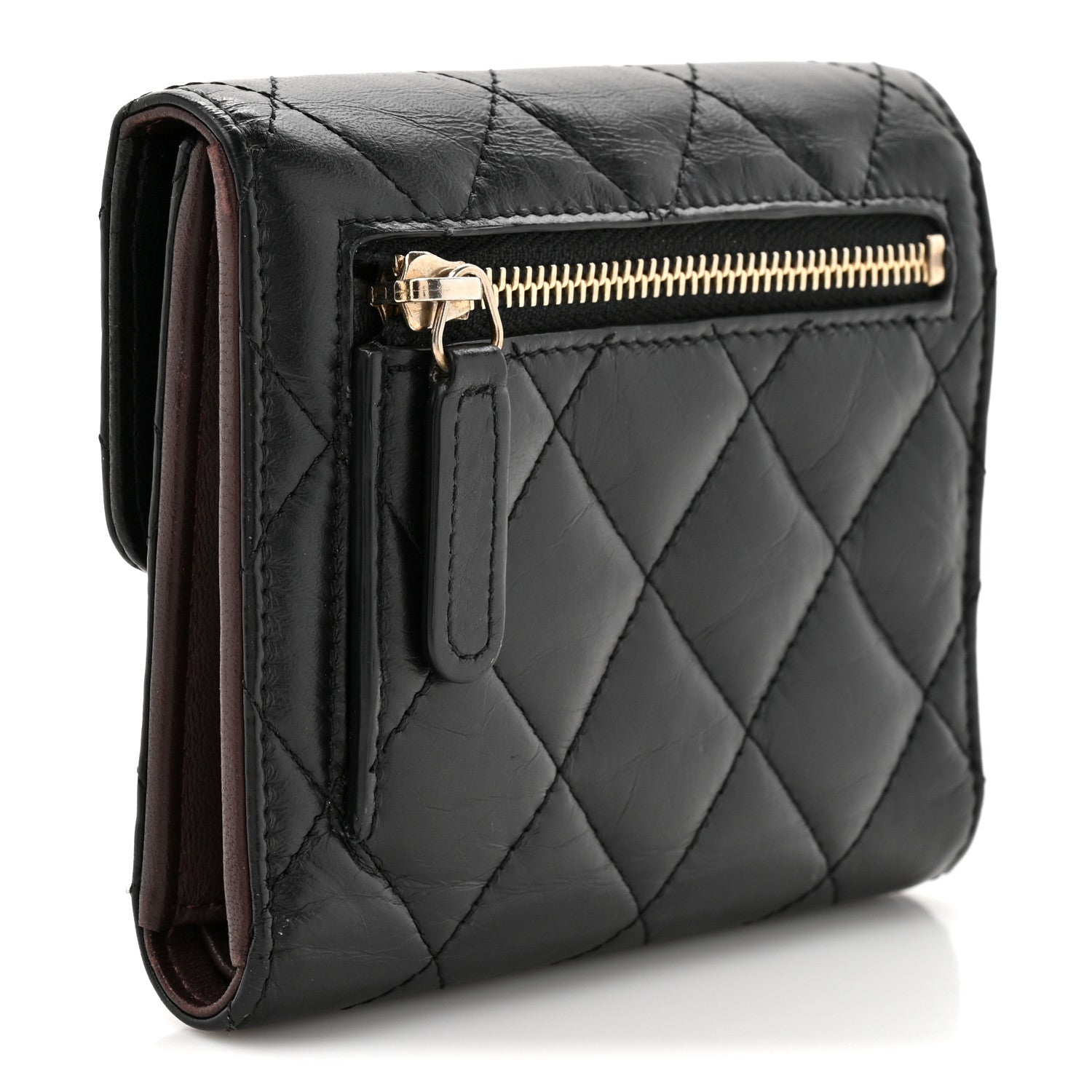 Chanel Aged Calfskin Quilted Reissue Compact Wallet Black 3 of 12