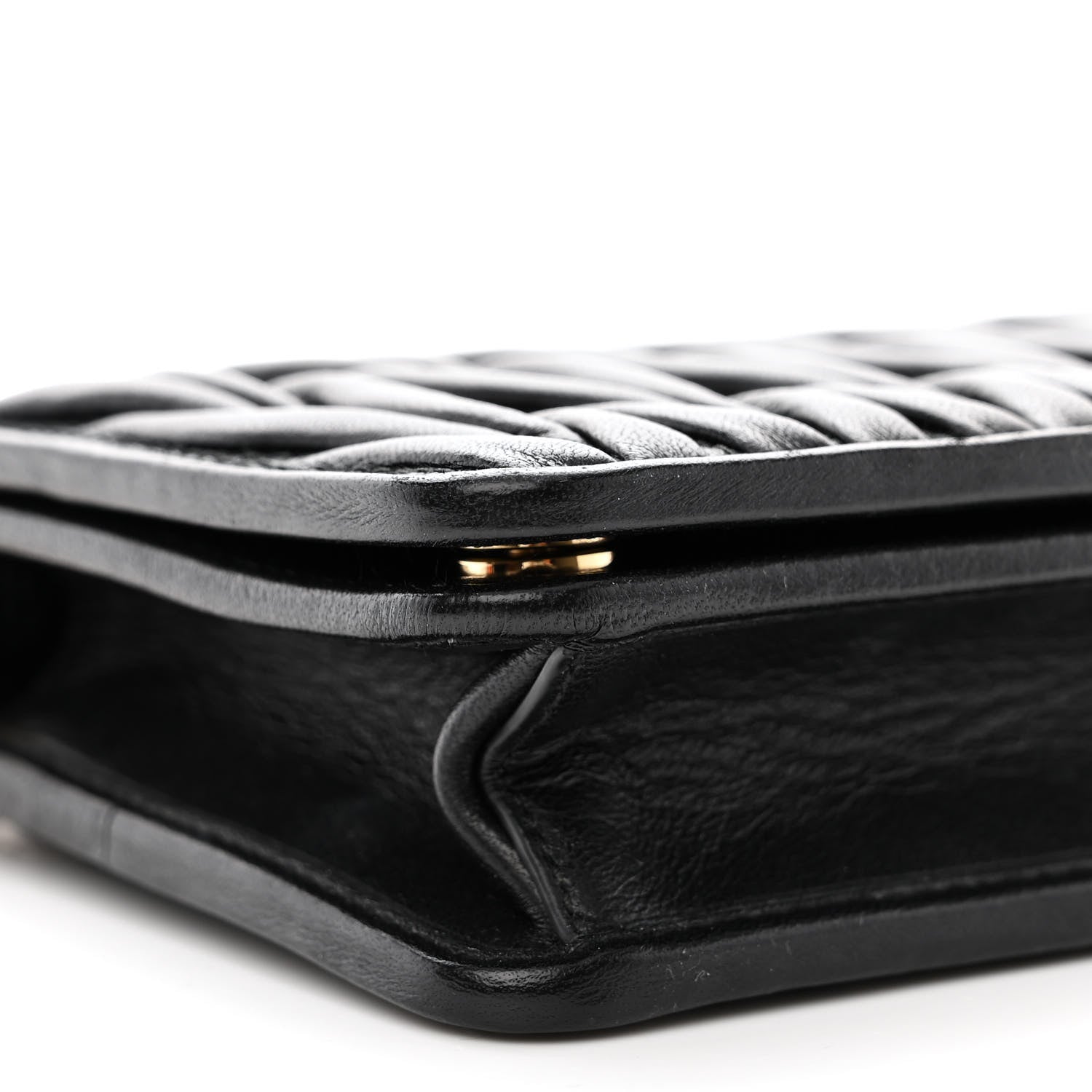 Miu Miu Nappa Matelasse Wallet On Chain Black 10 of 12