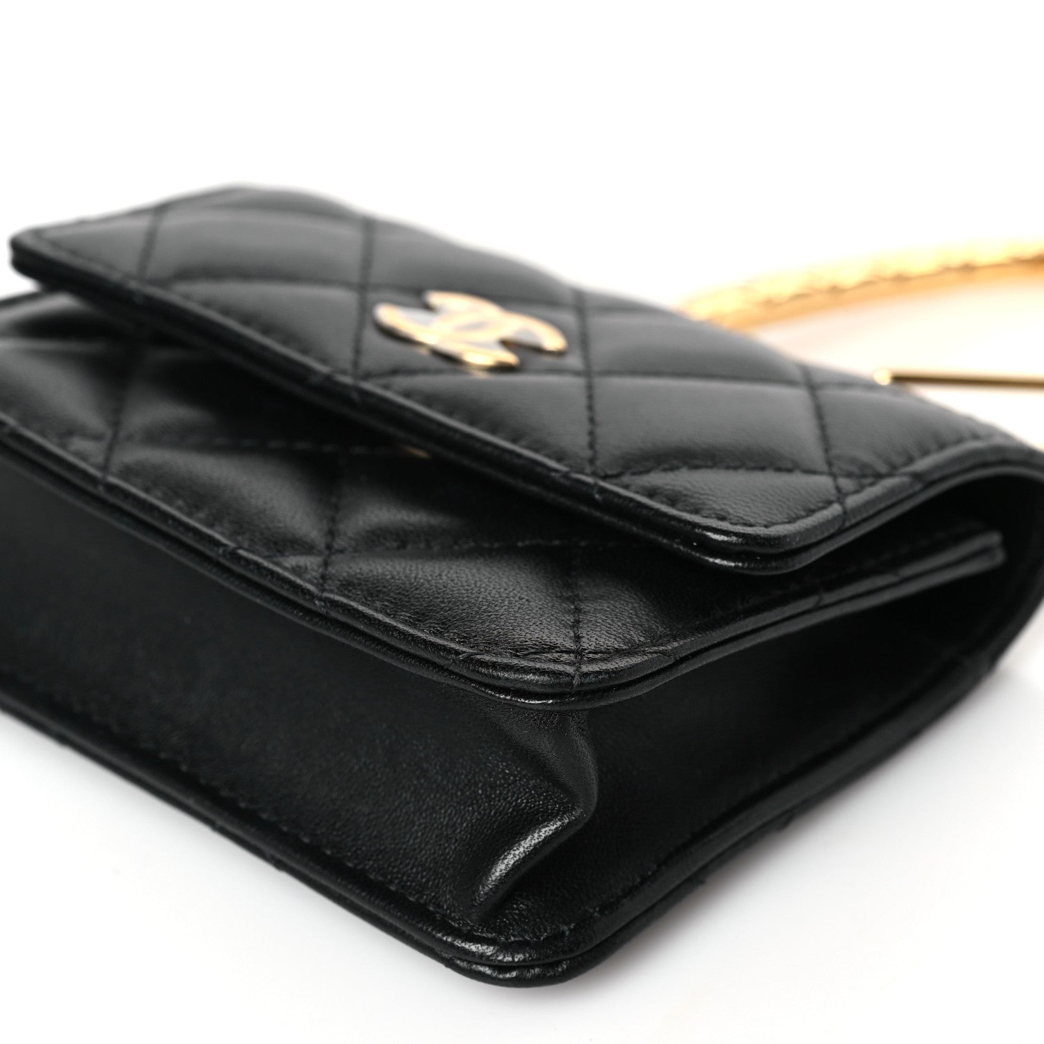 Chanel Lambskin Quilted CC Hook Card Holder Black 10 of 10