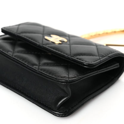 Chanel Lambskin Quilted CC Hook Card Holder Black 10 of 10
