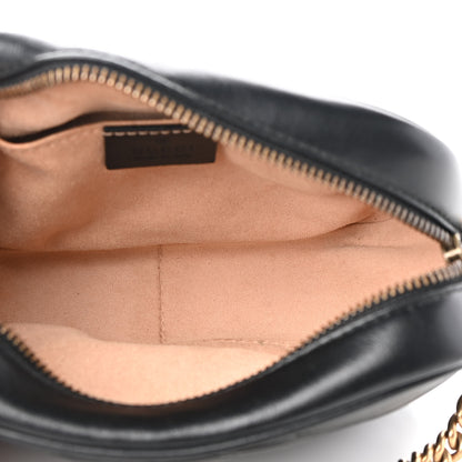 Gucci Calfskin Matelasse Mini GG Marmont Chain Shoulder Bag Black 5 of 11