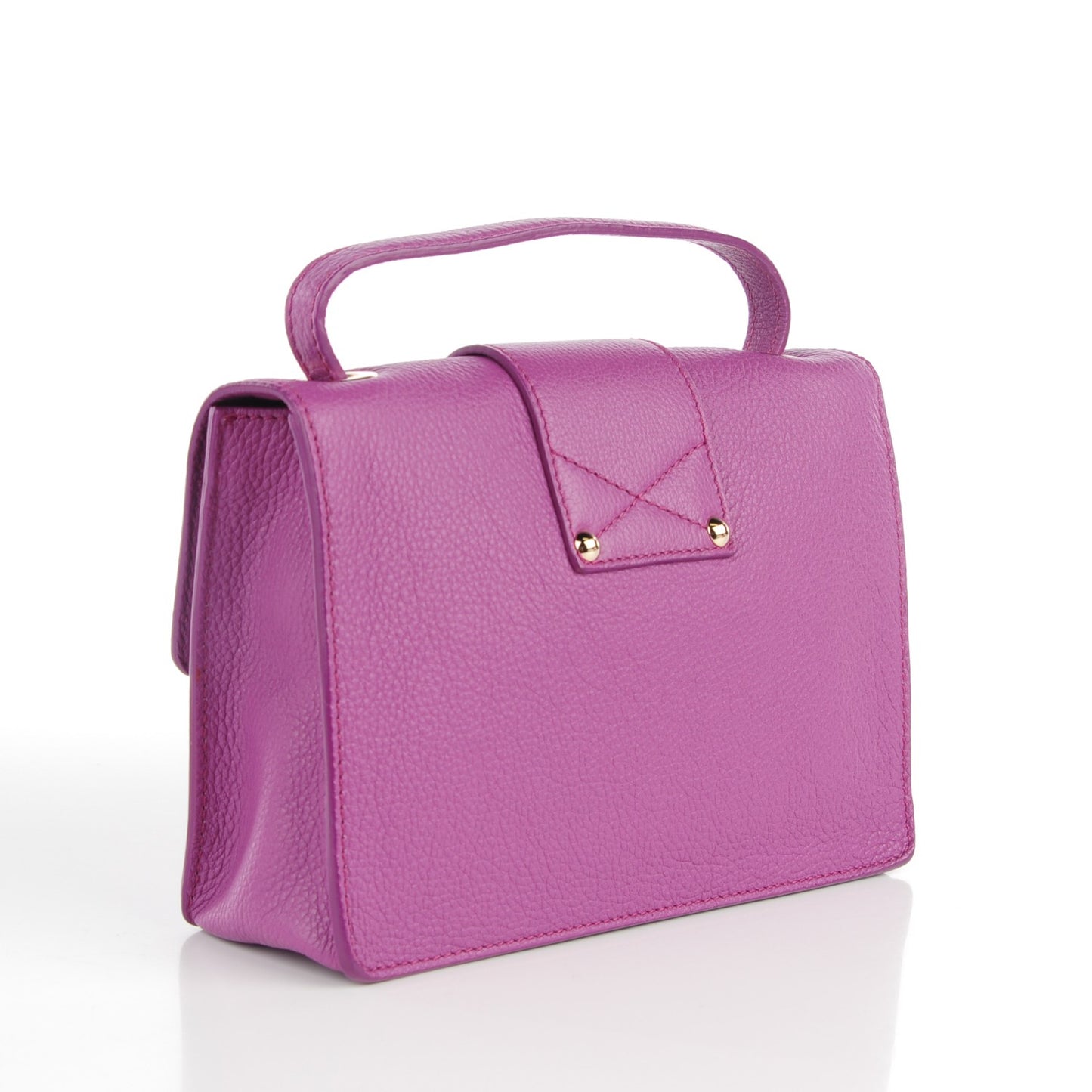 Pebbled Calfskin Rebel Crossbody Bag Purple