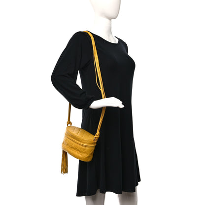 Chanel Lambskin Quilted Tassel Shoulder Bag Yellow 2 of 12