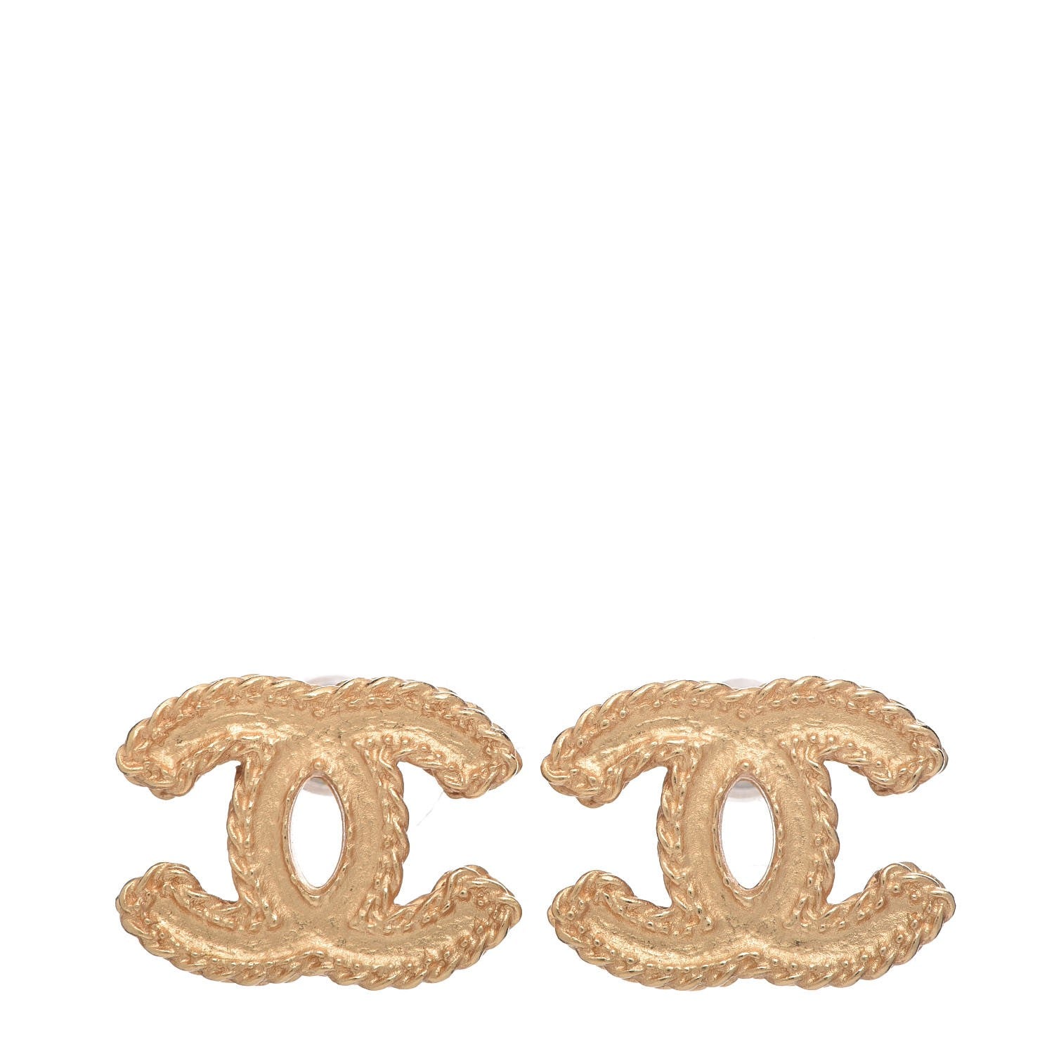 Chanel Metal CC Rope Earrings Matte Gold 1 of 5