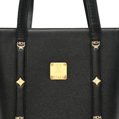 MCM Saffiano Studded Mini Tote Bag Black 7 of 9