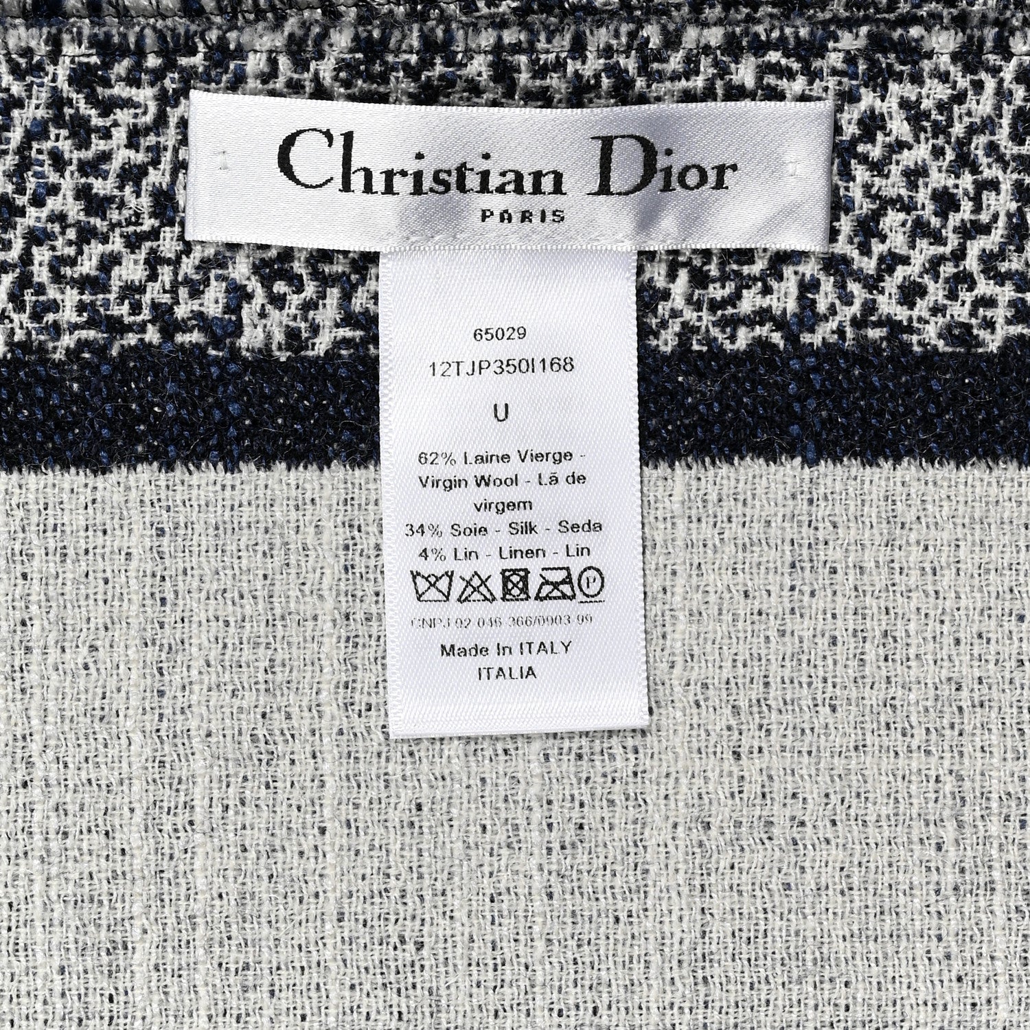 Christian Dior Cashmere Wool Toile De Jouy Throw Blanket Black White 4 of 4