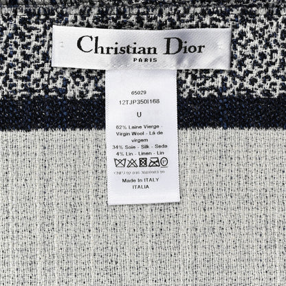 Christian Dior Cashmere Wool Toile De Jouy Throw Blanket Black White 4 of 4