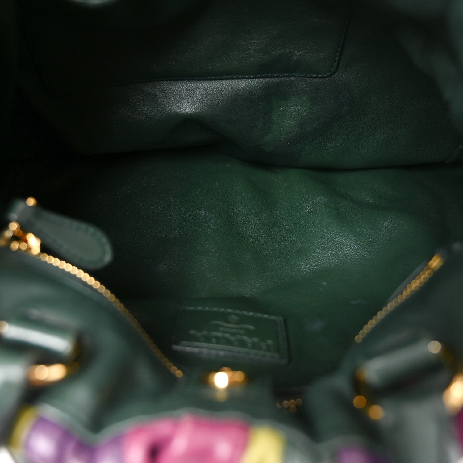 Prada Nappa Trembled Blossoms Stripes Shoulder Bag Viola Alloro 5 of 9
