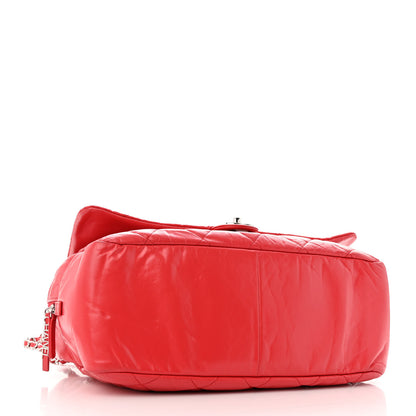Chanel Aged Calfskin Quilted Medium Express Bowling Bag Red 4 of 13
