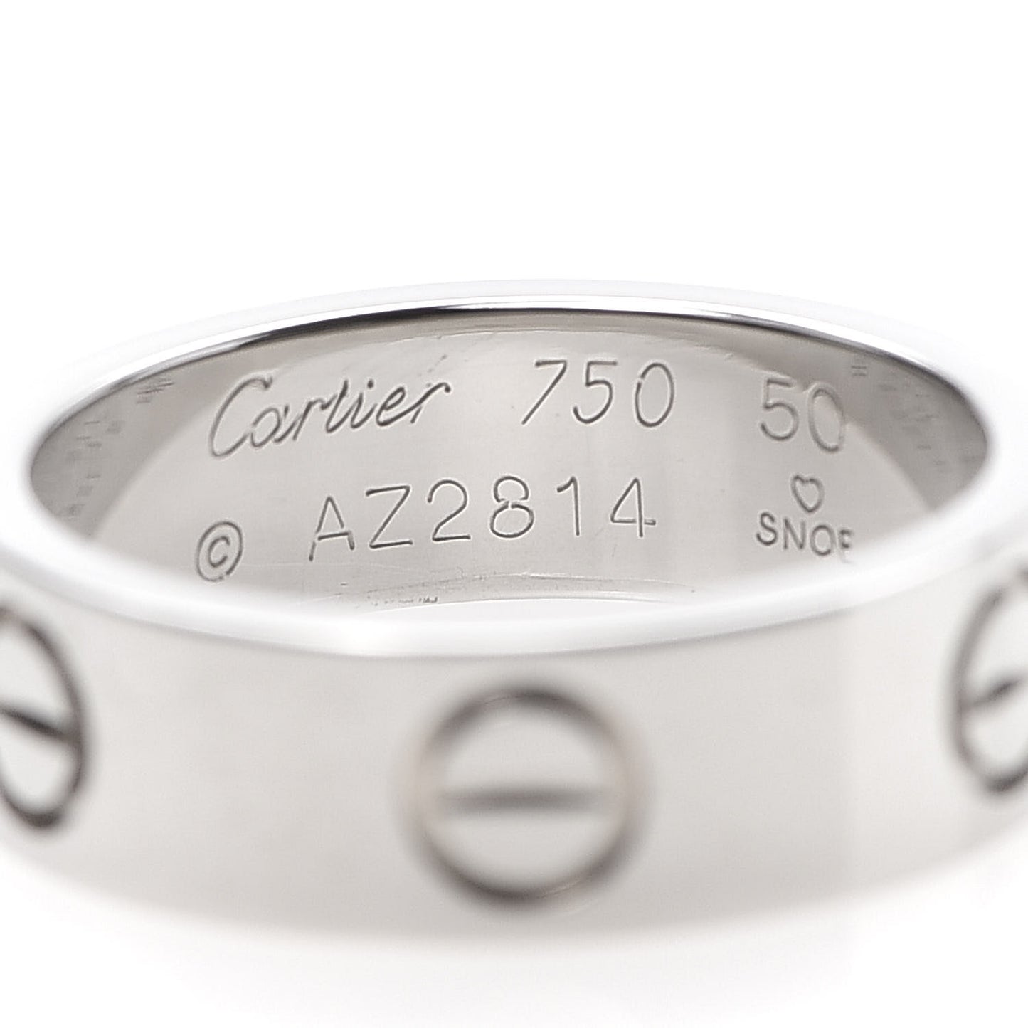 18K White Gold 5.5mm LOVE Ring 50 5.25