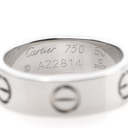 Cartier 18K White Gold 5.5mm LOVE Ring 50 5.25 4 of 4