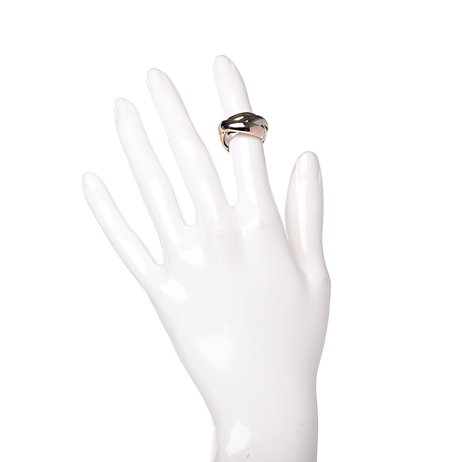 Cartier 18K Pink Yellow White Gold Large Trinity Ring 49 4.75 2 of 6