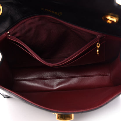 Chanel Lambskin Quilted Push Lock Flap Bag Black 5 of 11