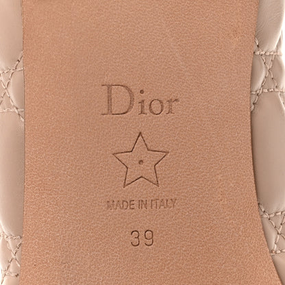 Christian Dior Calfskin Cannage Pearl Bow Ballet Flats 39 Nude 8 of 10
