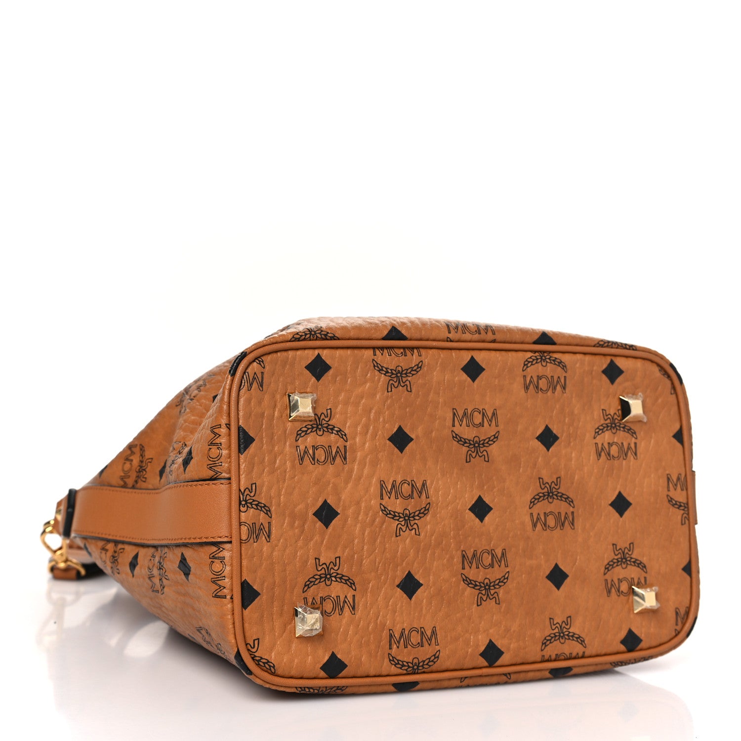 MCM Visetos Small Aren Drawstring Bag Cognac 4 of 8