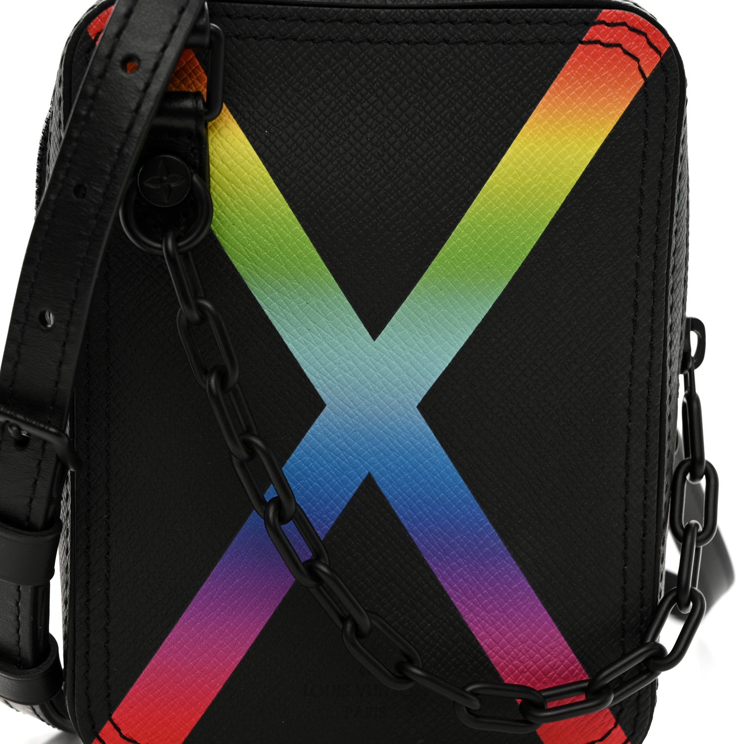 Louis Vuitton Taiga Rainbow Danube Messenger Black 7 of 11