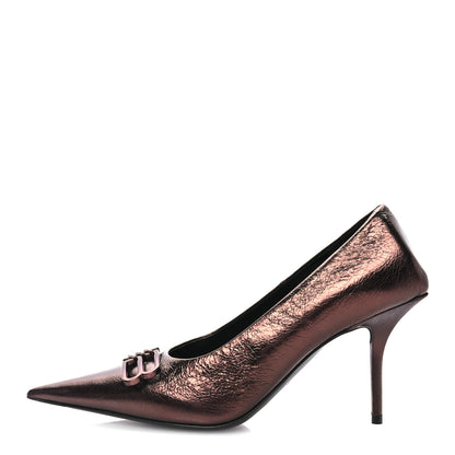 Balenciaga Metallic Calfskin BB Square Knife 80mm Pumps 37 Bronze 1 of 7