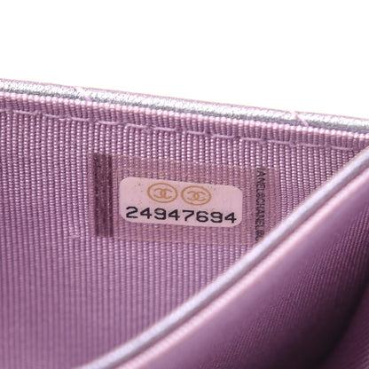 Chanel Iridescent Lambskin Chevron Quilted Reissue Card Holder Light Purple 8 of 9