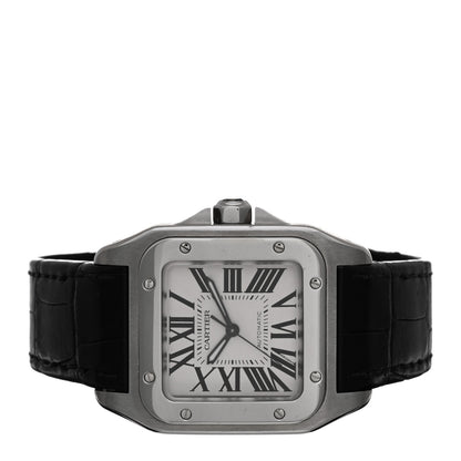 Cartier Stainless Steel Alligator 33mm Santos 100 Automatic Watch 2 of 4
