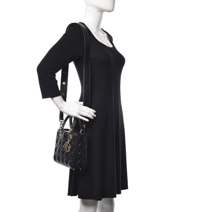 Christian Dior Lambskin Cannage Small Lucky Badges My Lady Dior Black 2 of 9