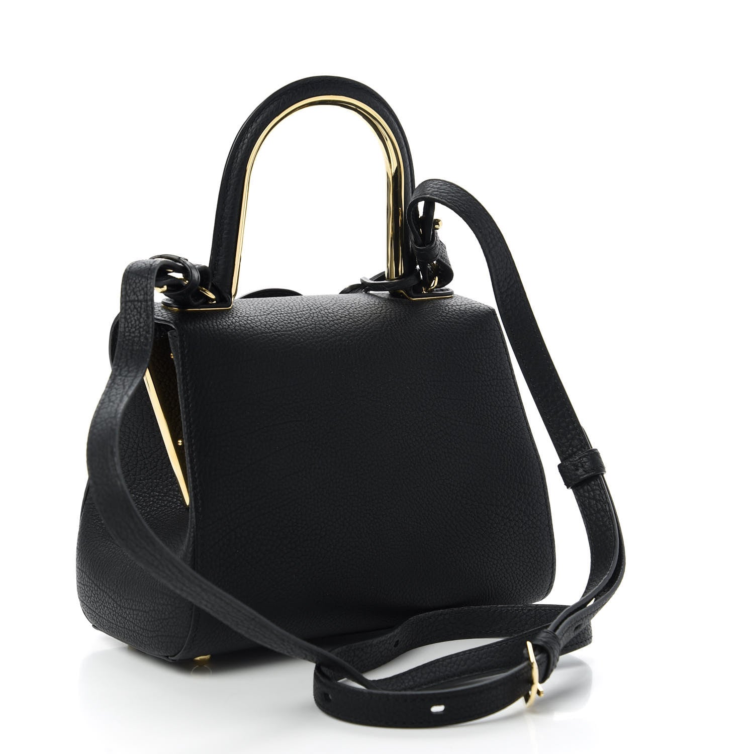 Delvaux Grained Calfskin Mini Brillant Satchel Black 3 of 10
