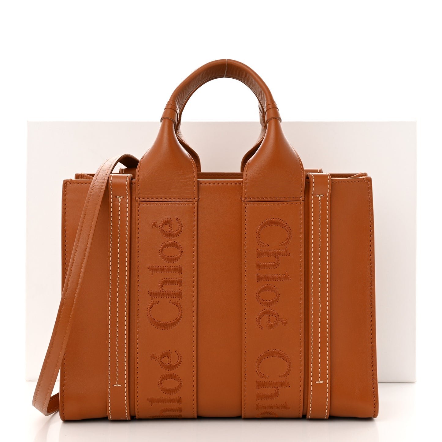 Calfskin Small Woody Tote Caramel