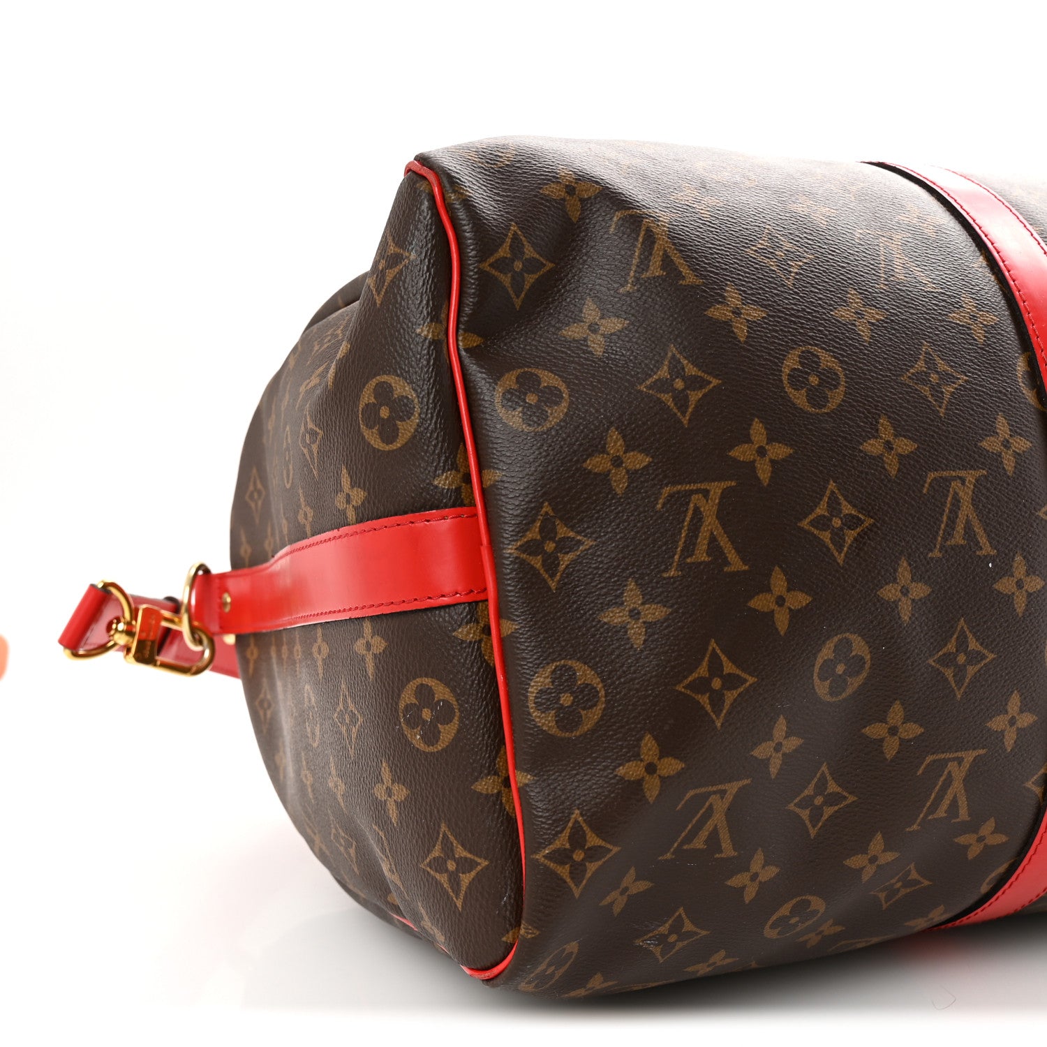 Louis Vuitton Calfskin Monogram Keepall Bandouliere 50 Coquelicot 7 of 11