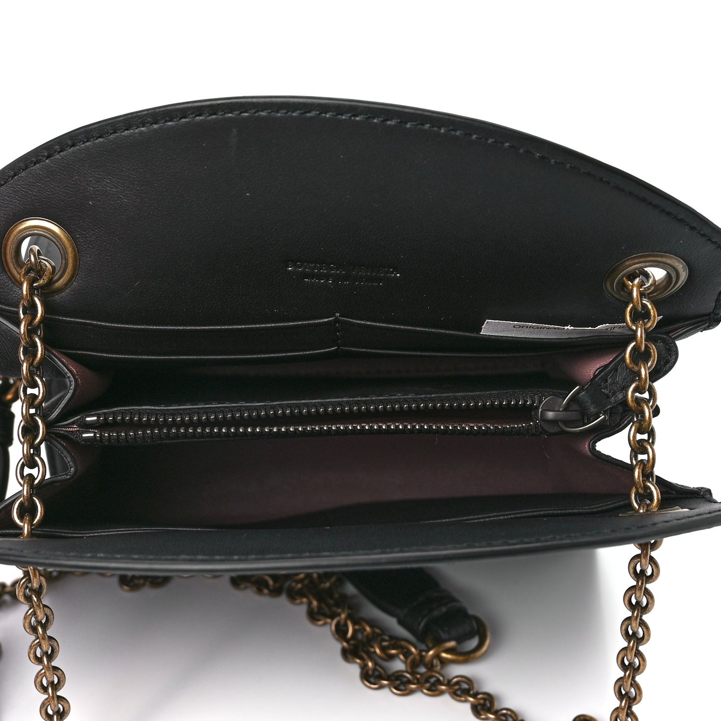 Nappa Intrecciato Chain Crossbody Black