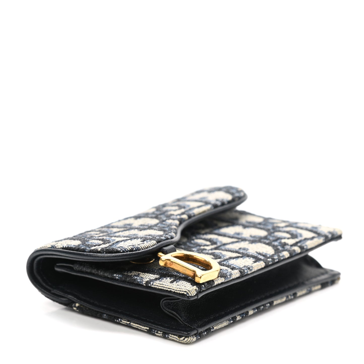 Oblique Saddle Card Holder Blue