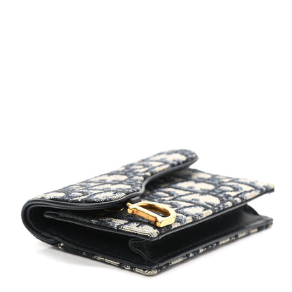 Christian Dior Oblique Saddle Card Holder Blue 4 of 7