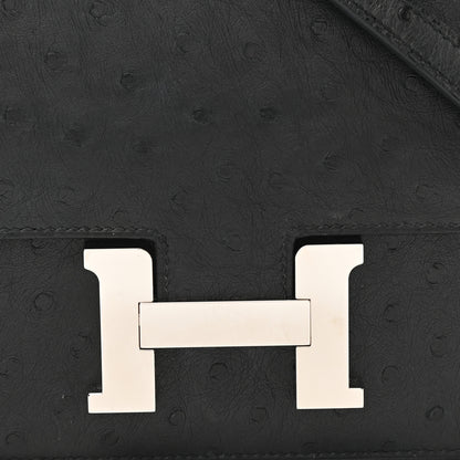 Hermes Ostrich Constance 18 Black 8 of 12