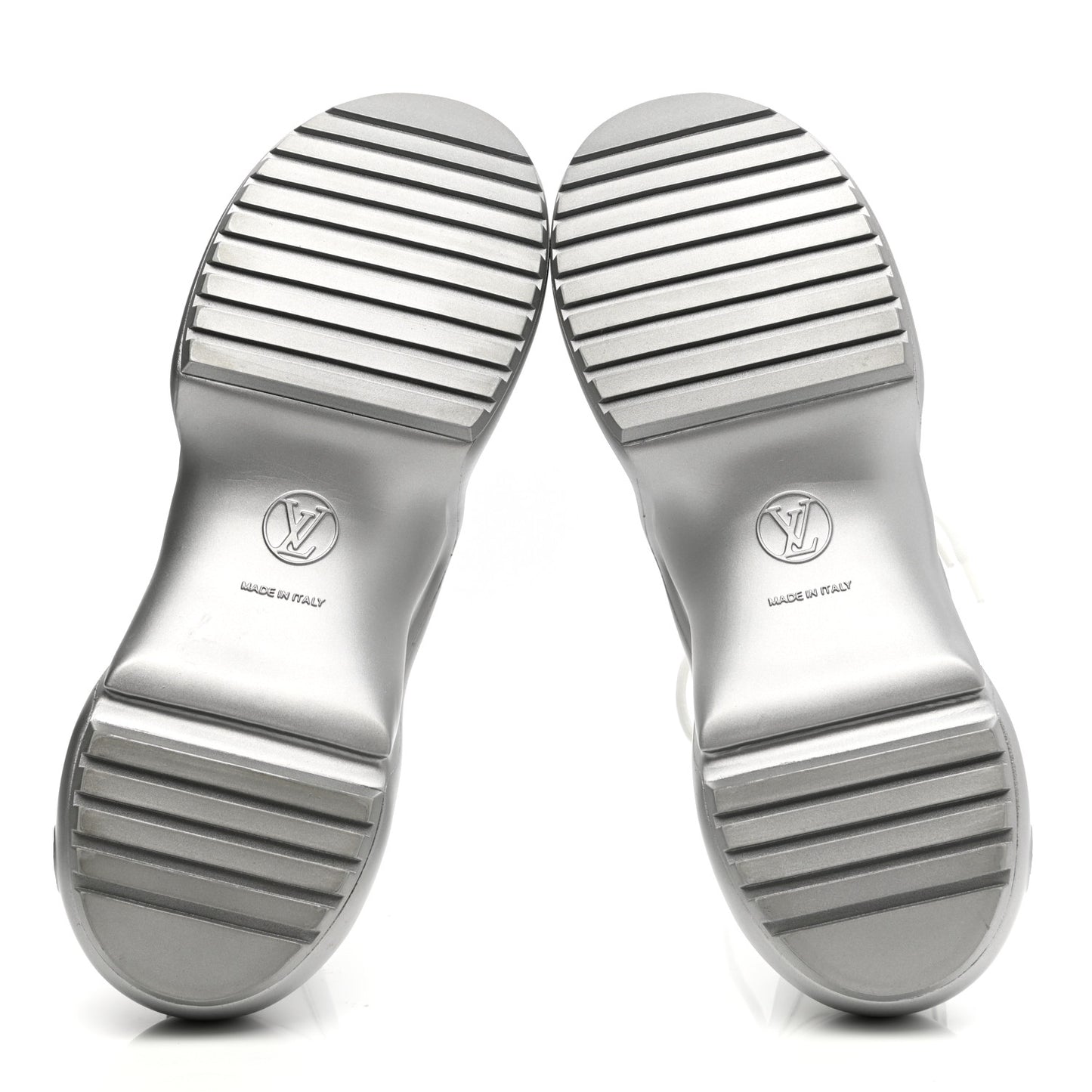 Metallic Calfskin Technical Nylon LV Archlight Sneakers 41 White Silver